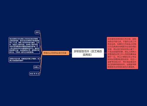 辞职报告范本（员工精选实用版）