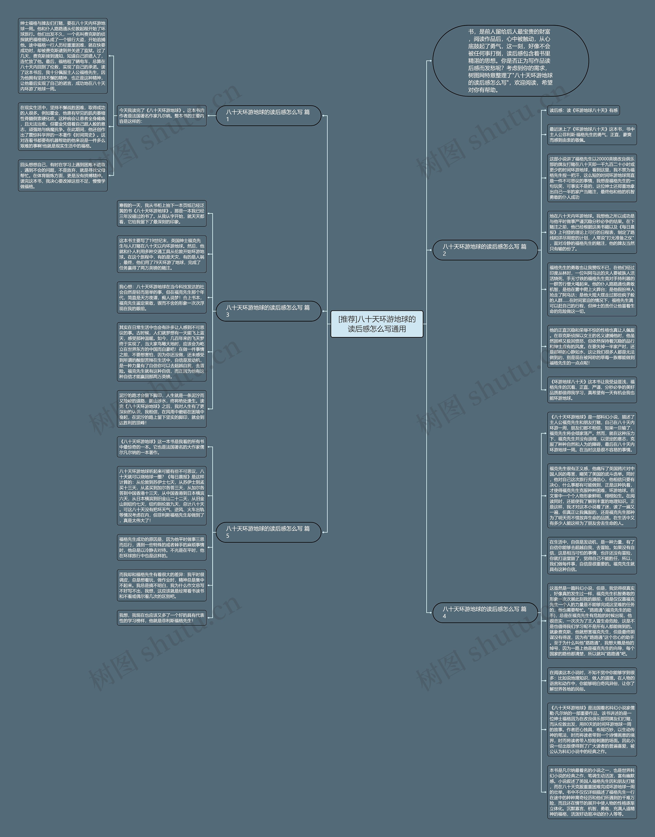[推荐]八十天环游地球的读后感怎么写通用思维导图