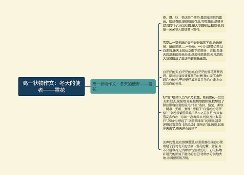 高一状物作文：冬天的使者——雪花