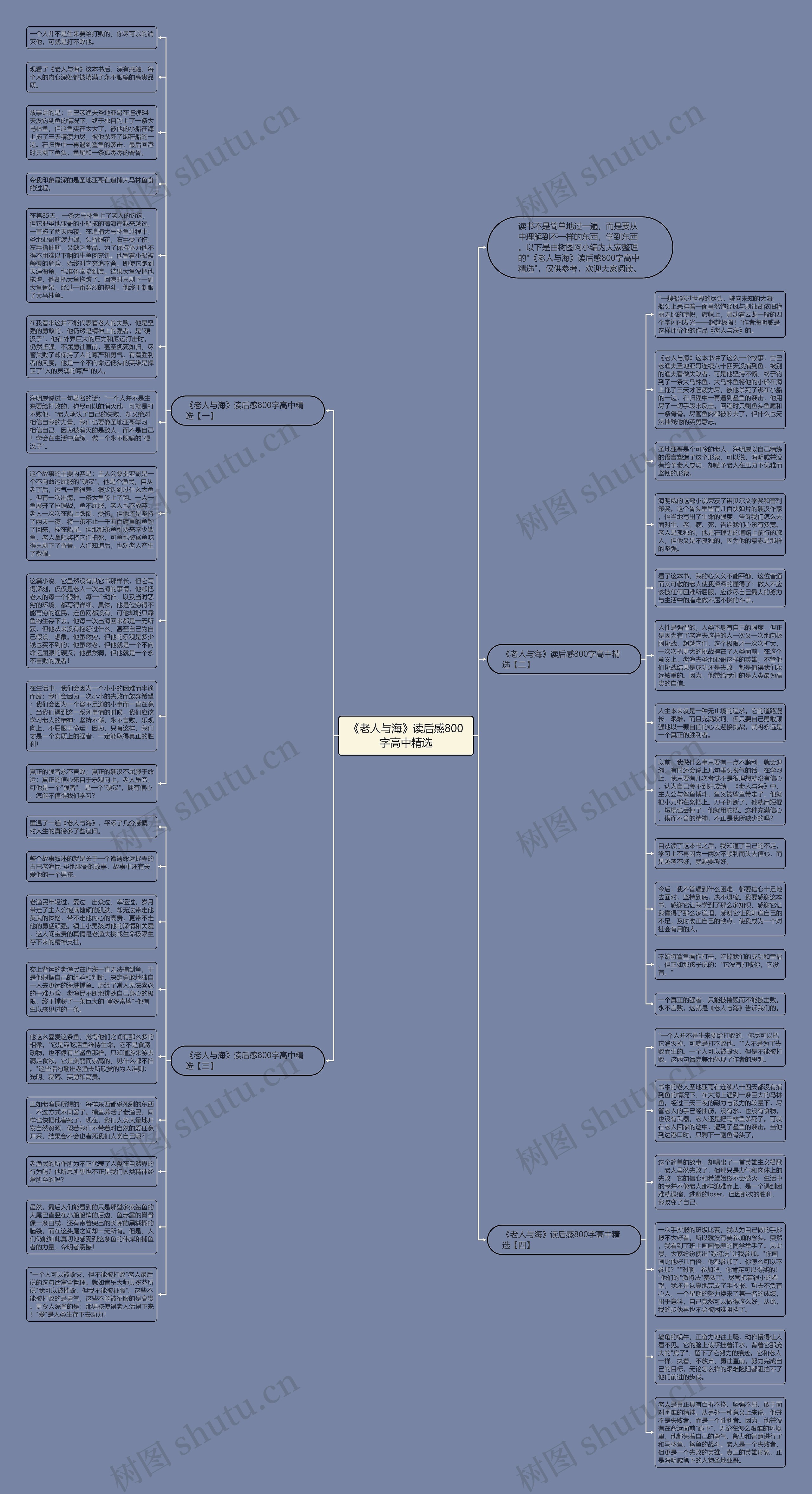 《老人与海》读后感800字高中精选思维导图