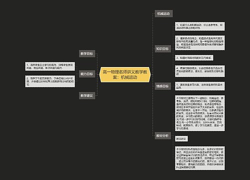 高一物理名师讲义教学教案：机械运动