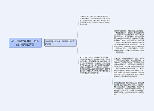 高一议论文800字：聆听战火硝烟的声音