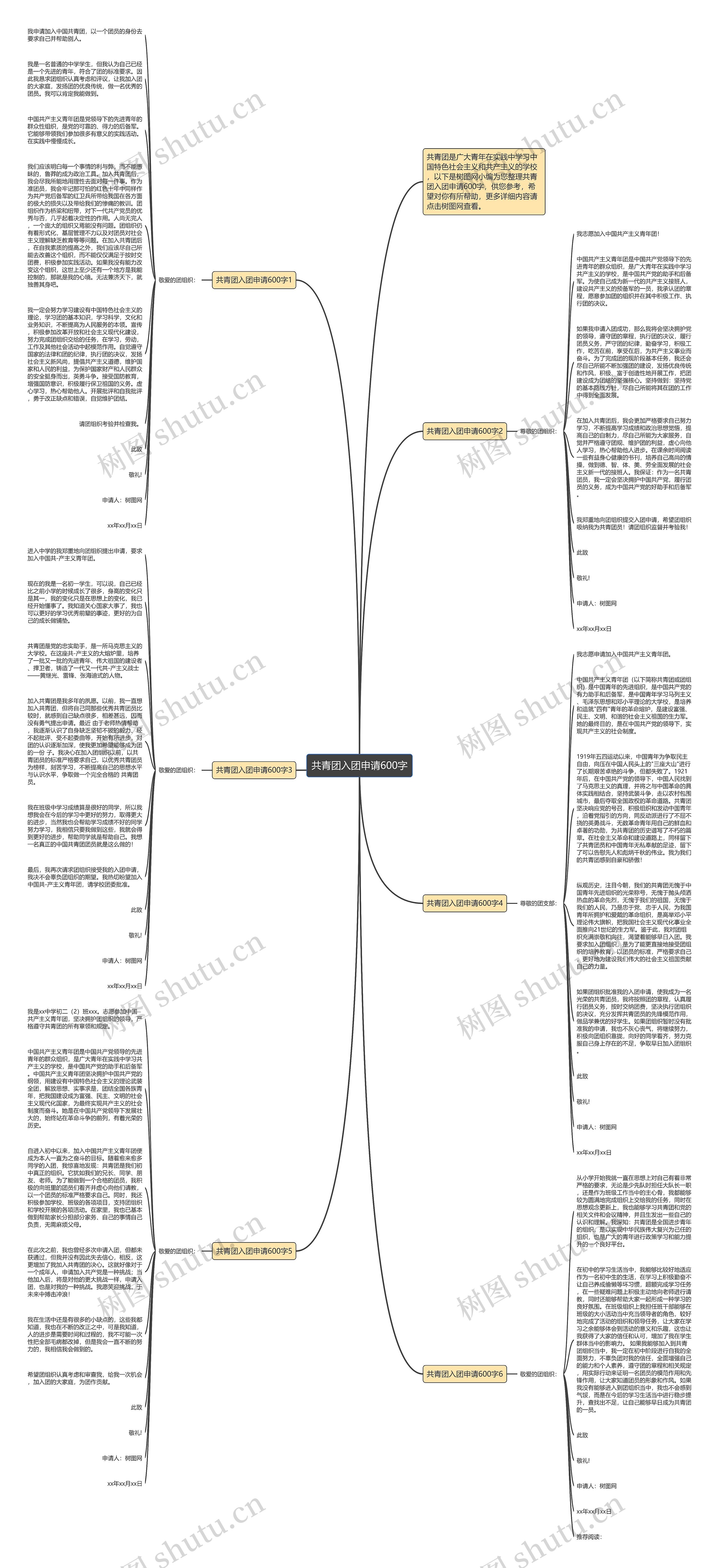 共青团入团申请600字思维导图