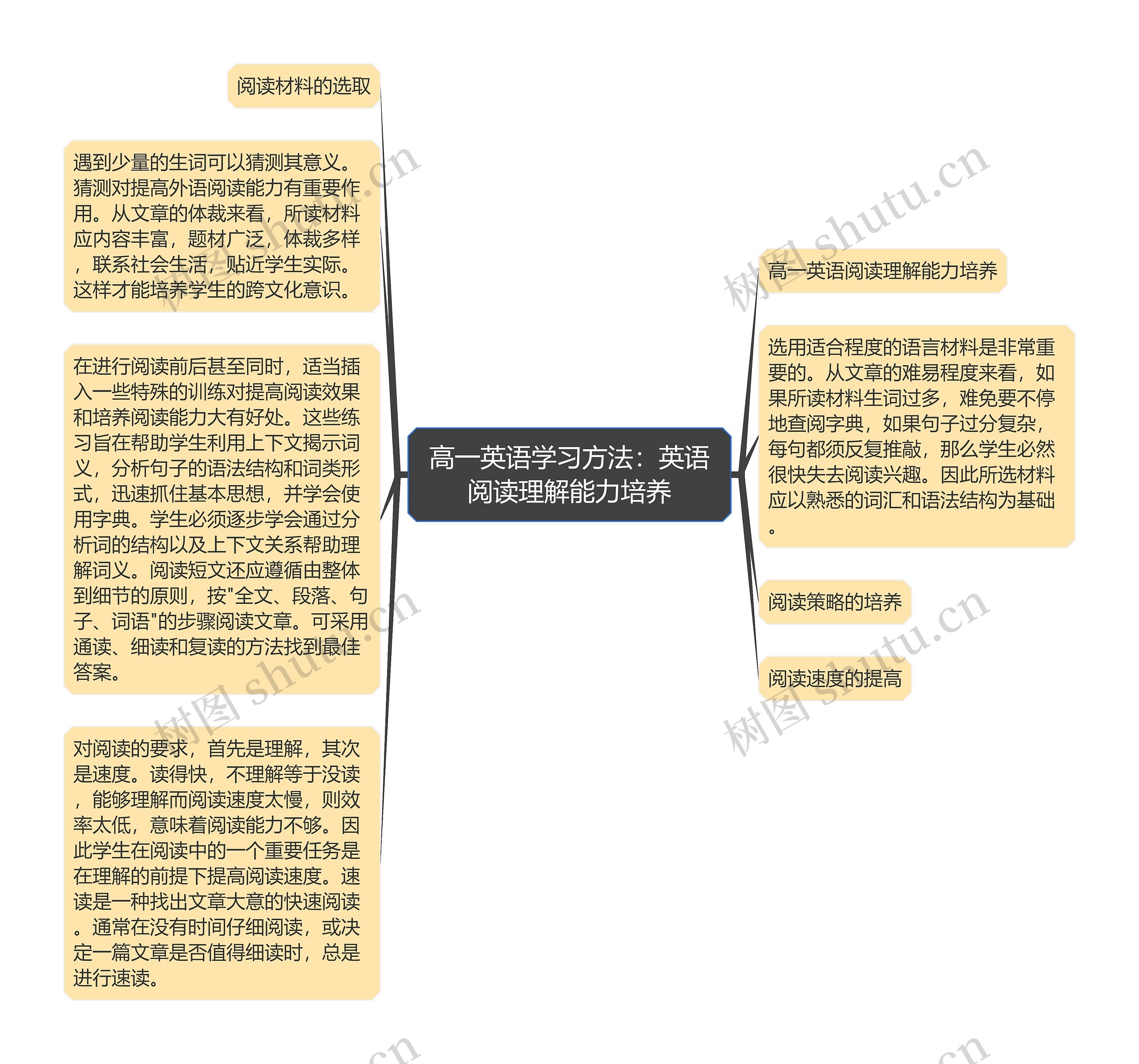 高一英语学习方法：英语阅读理解能力培养思维导图