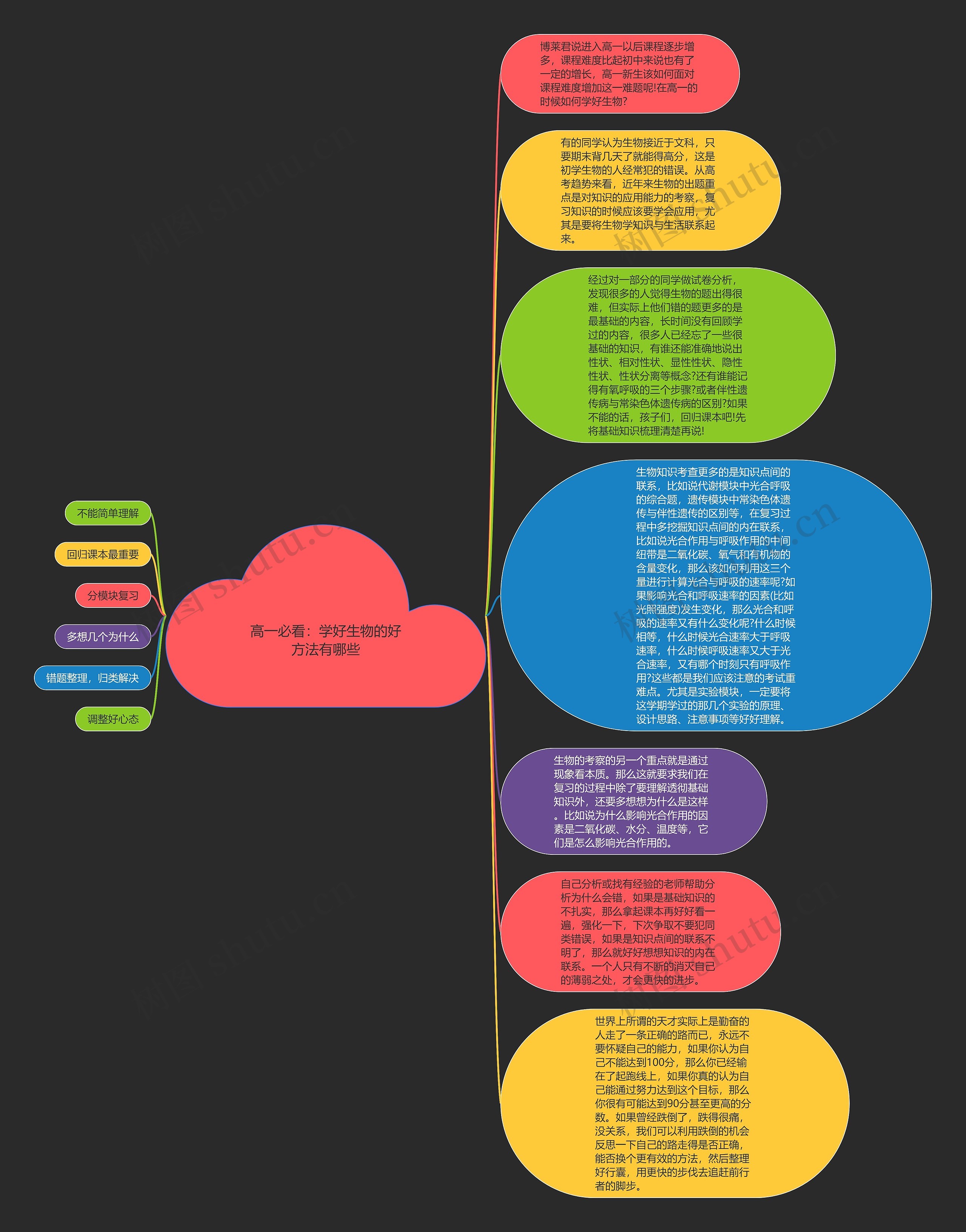 高一必看：学好生物的好方法有哪些思维导图