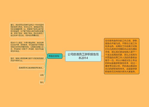 公司普通员工辞职报告范本2014