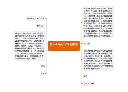 新版优秀员工辞职报告范本