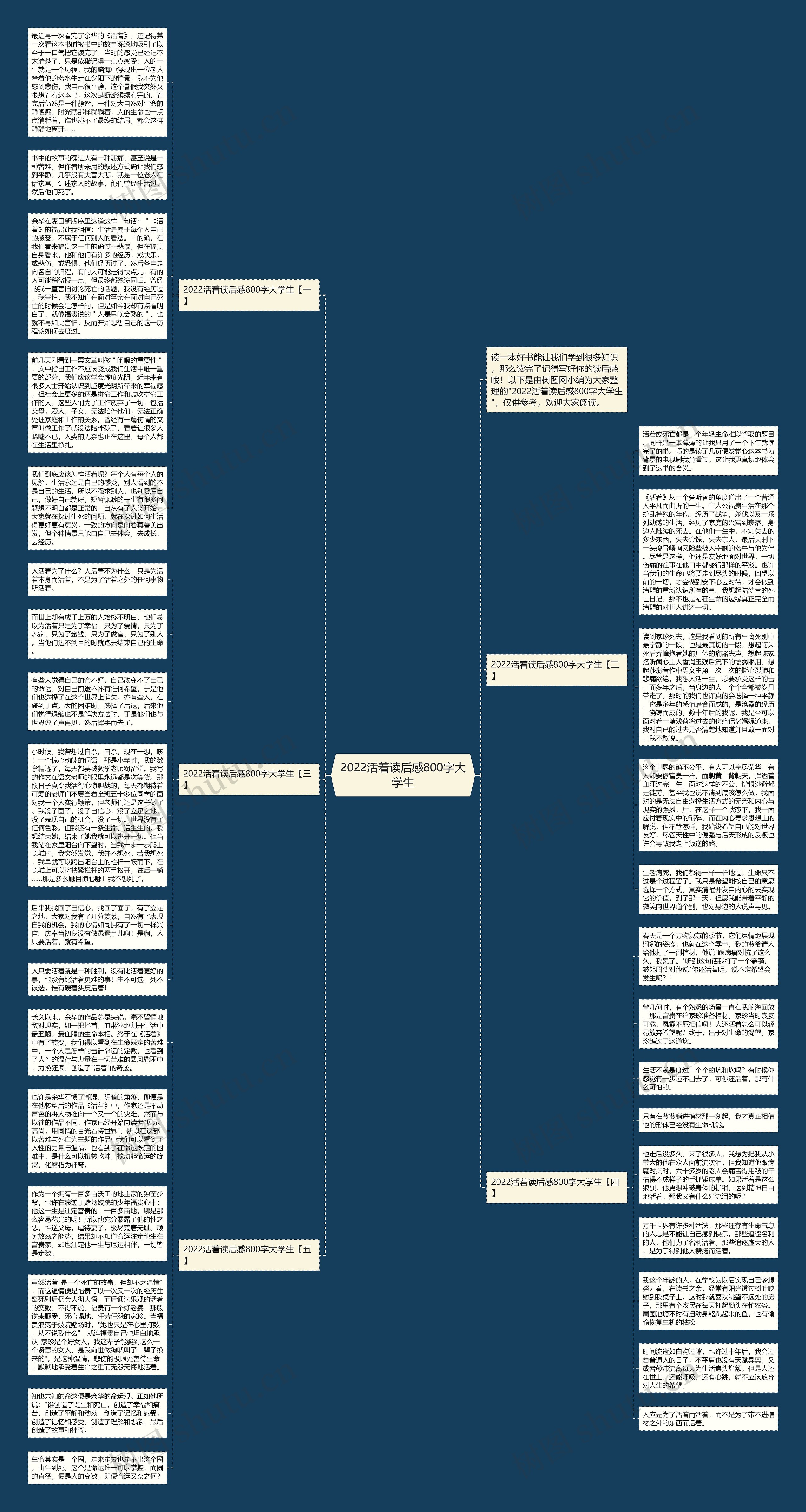 2022活着读后感800字大学生思维导图