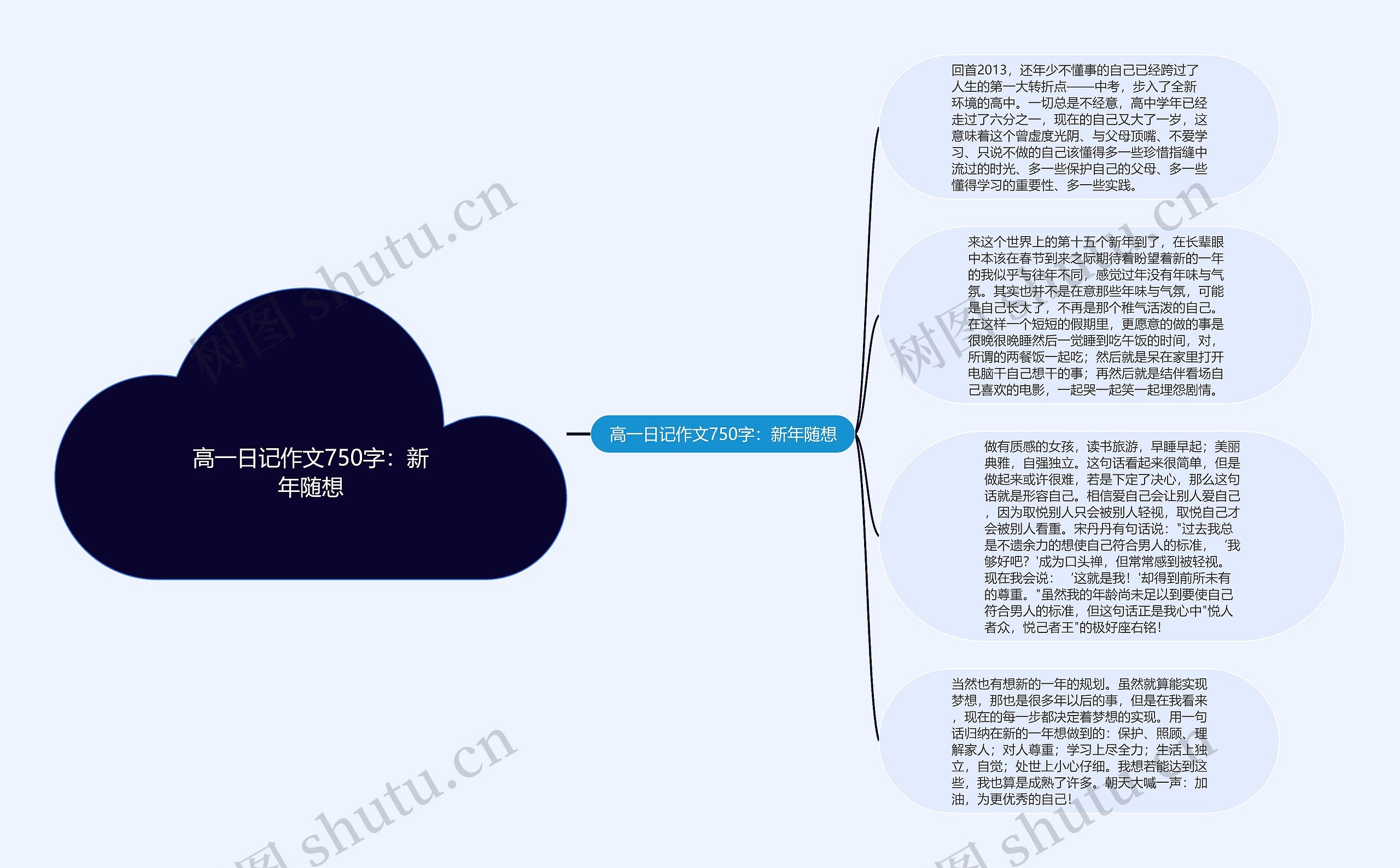 高一日记作文750字：新年随想思维导图