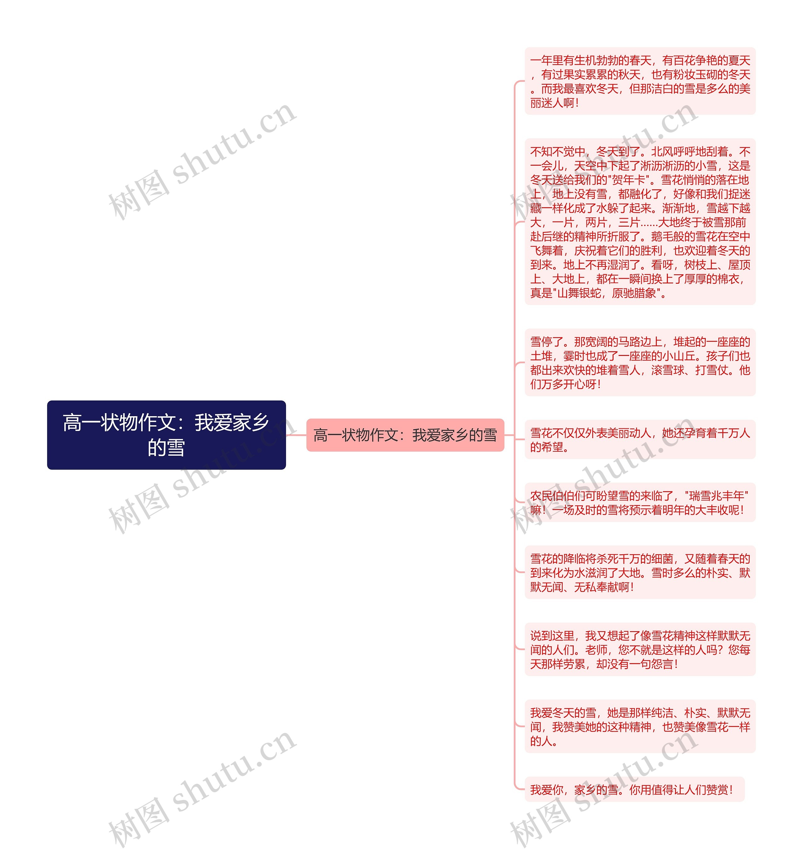 高一状物作文：我爱家乡的雪思维导图