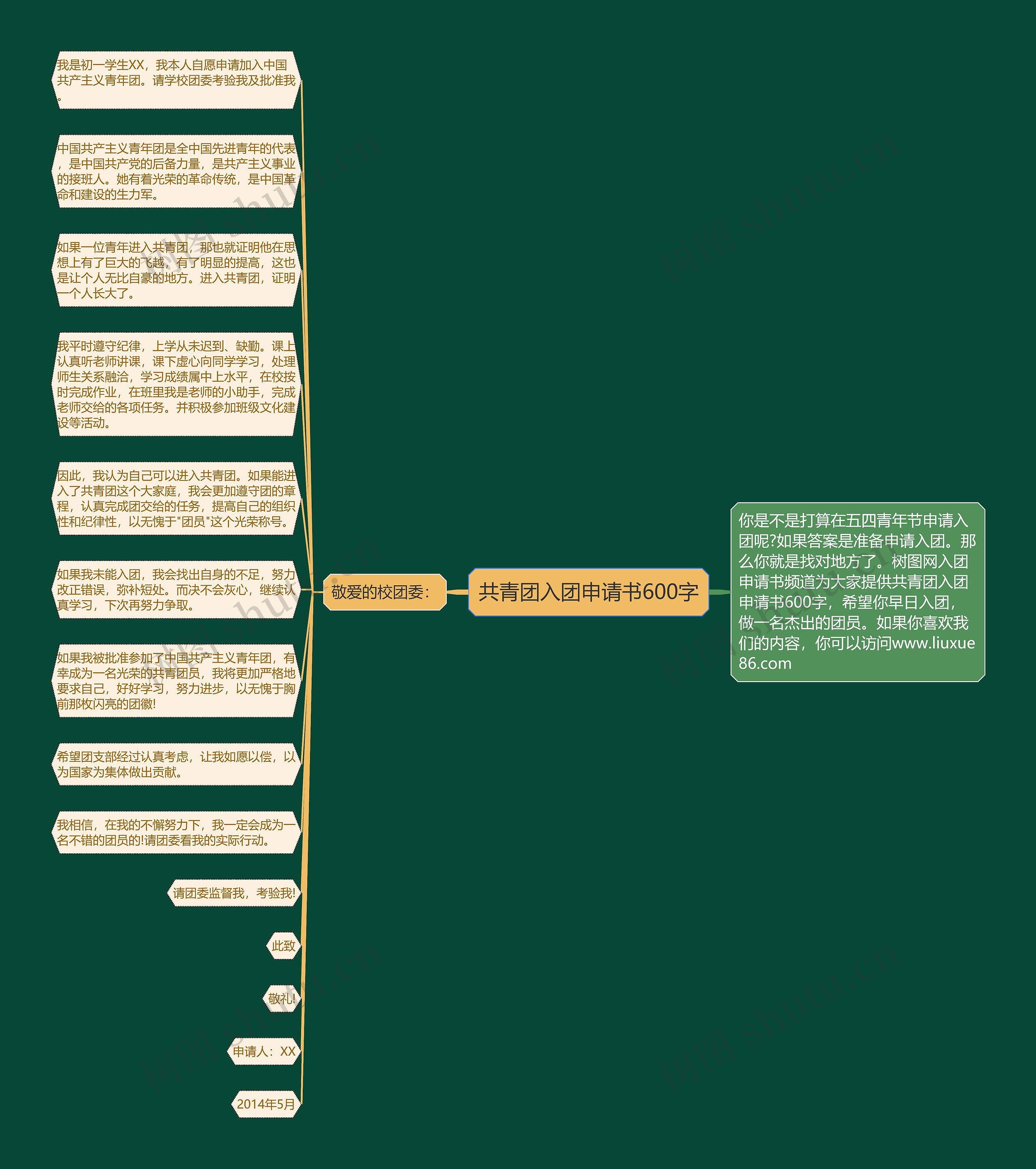 共青团入团申请书600字思维导图