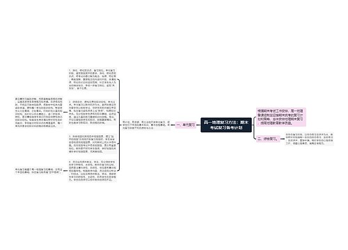 高一地理复习方法：期末考试复习备考计划