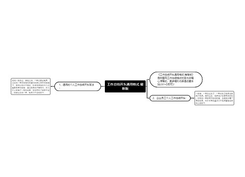 工作总结开头通用格式 最新版