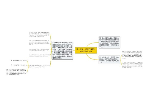 高一语文：词语选择题的解题思路及步骤