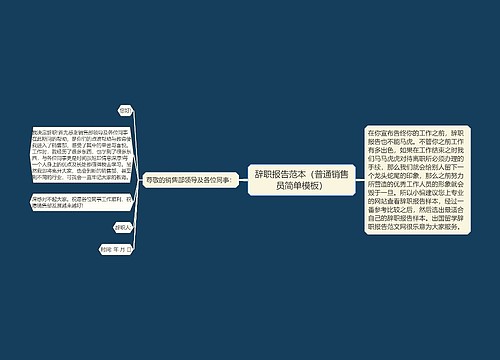 辞职报告范本（普通销售员简单模板）