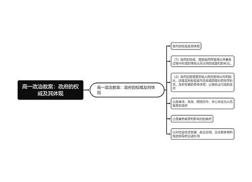 高一政治教案：政府的权威及其体现