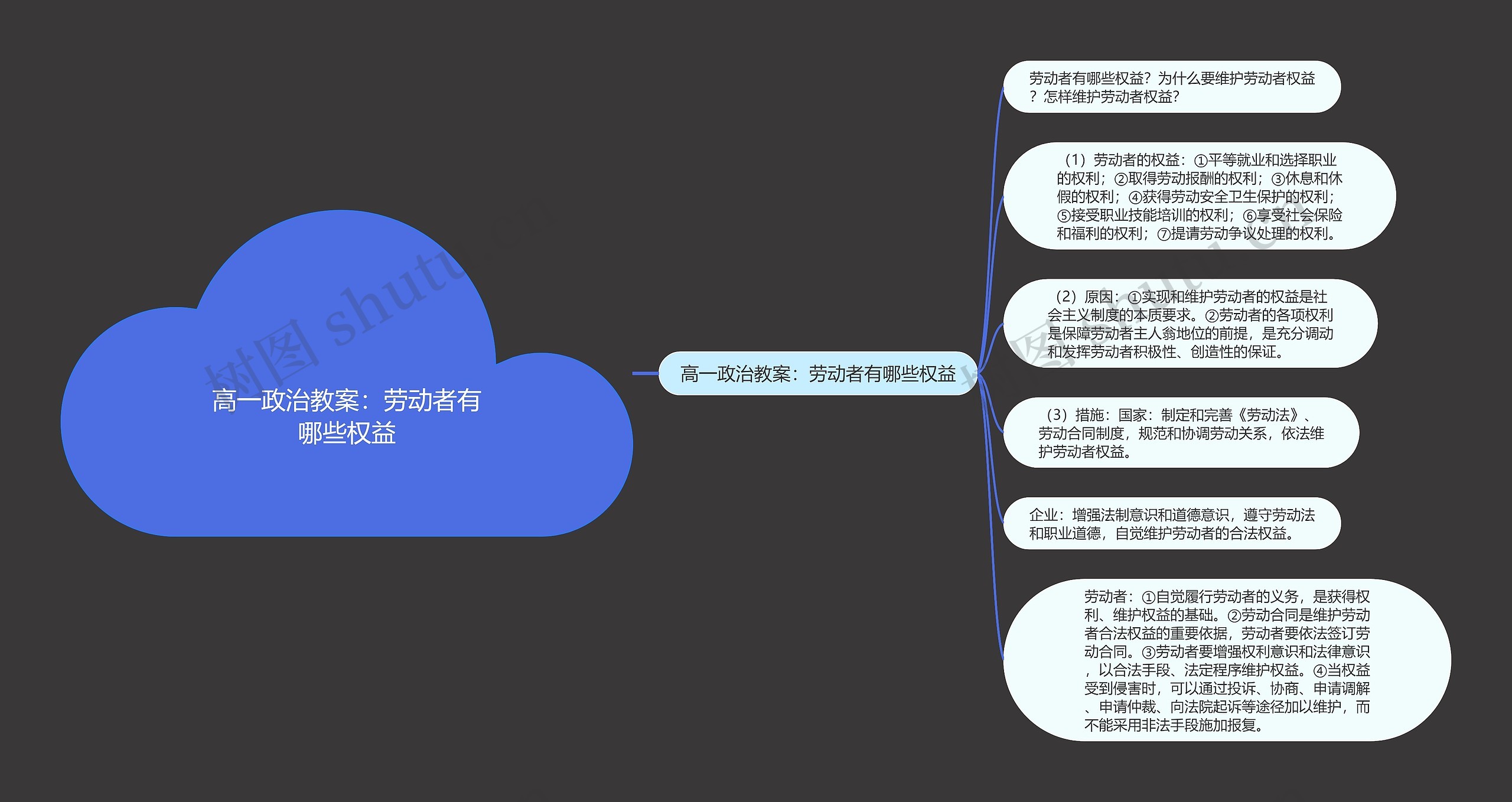 高一政治教案：劳动者有哪些权益思维导图