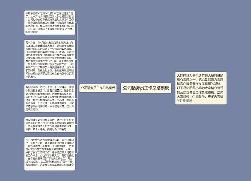 公司话务员工作总结模板