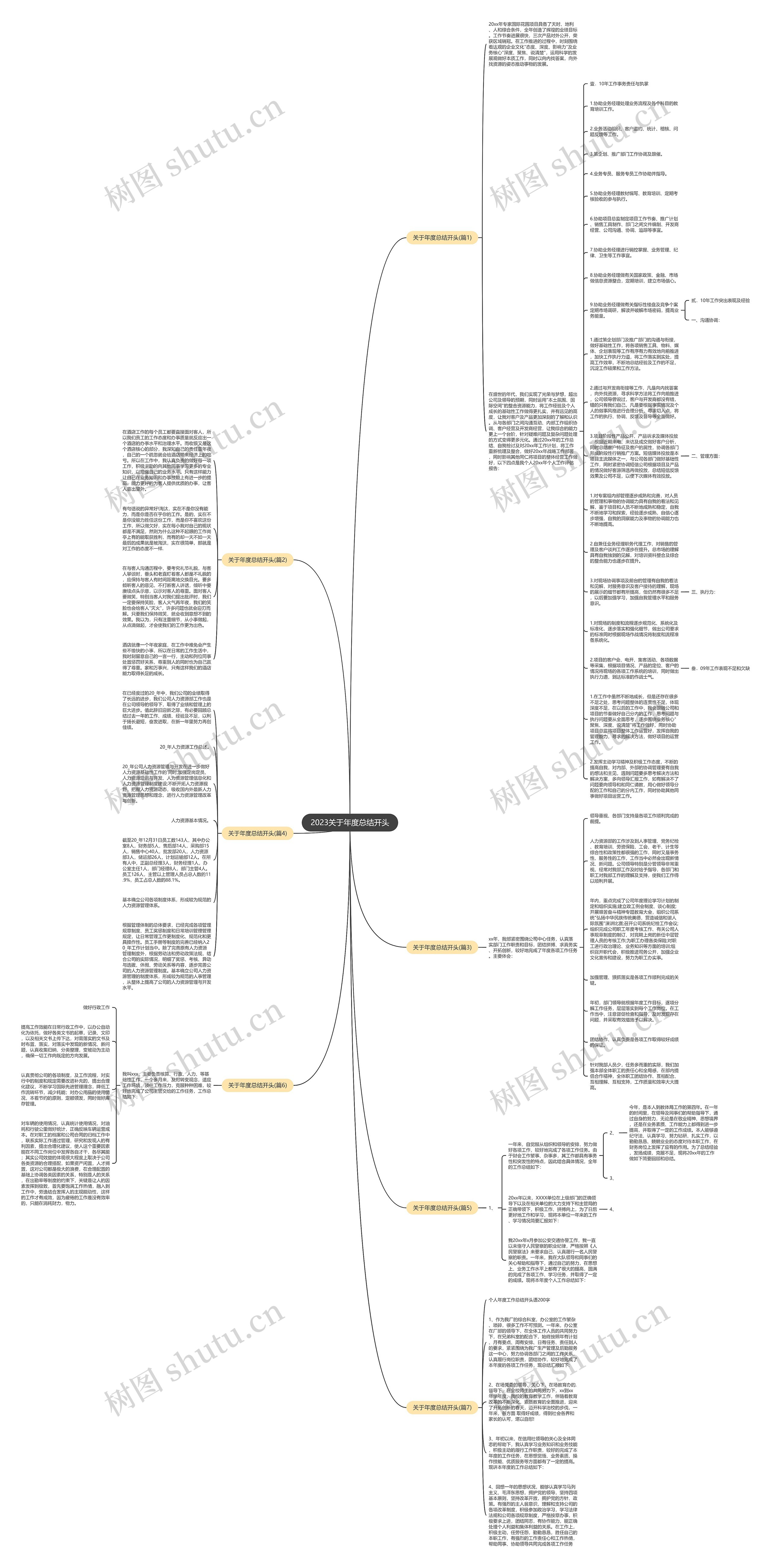 2023关于年度总结开头思维导图