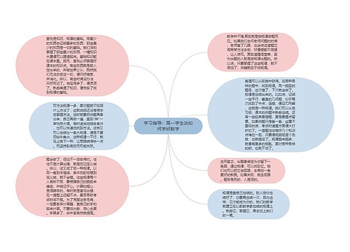 学习指导：高一学生谈如何学好数学