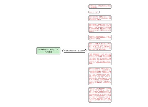 冬雪相关作文900字：雪人的故事