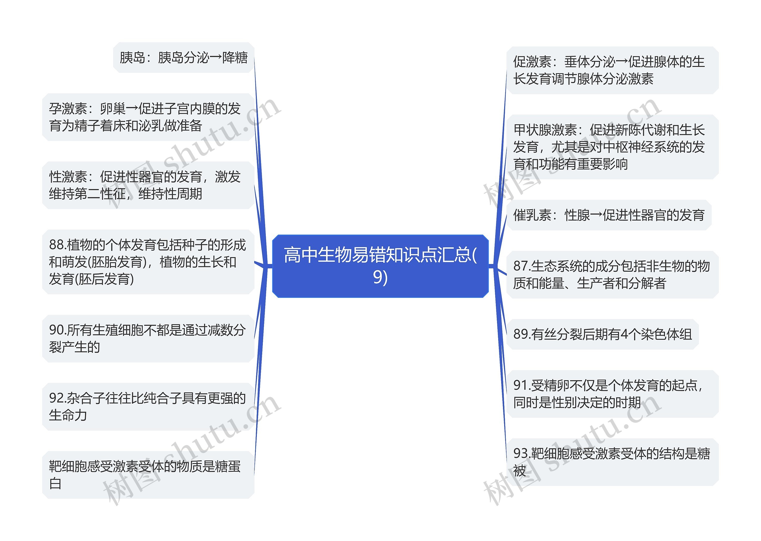 高中生物易错知识点汇总(9)思维导图