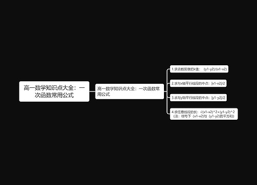 高一数学知识点大全：一次函数常用公式