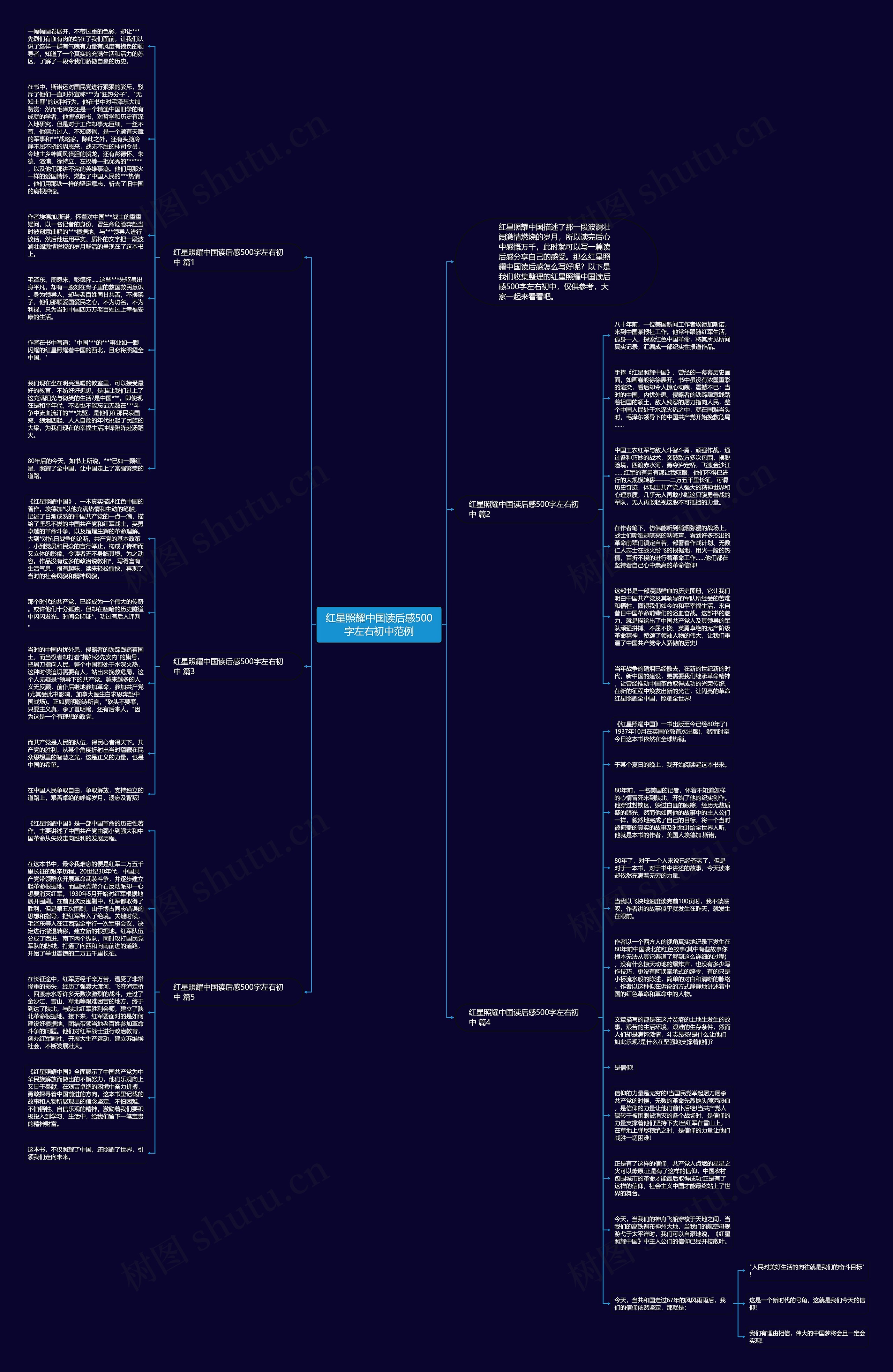 红星照耀中国读后感500字左右初中范例思维导图高清图 红星照耀中国读后感500字左右初中范例思维导图