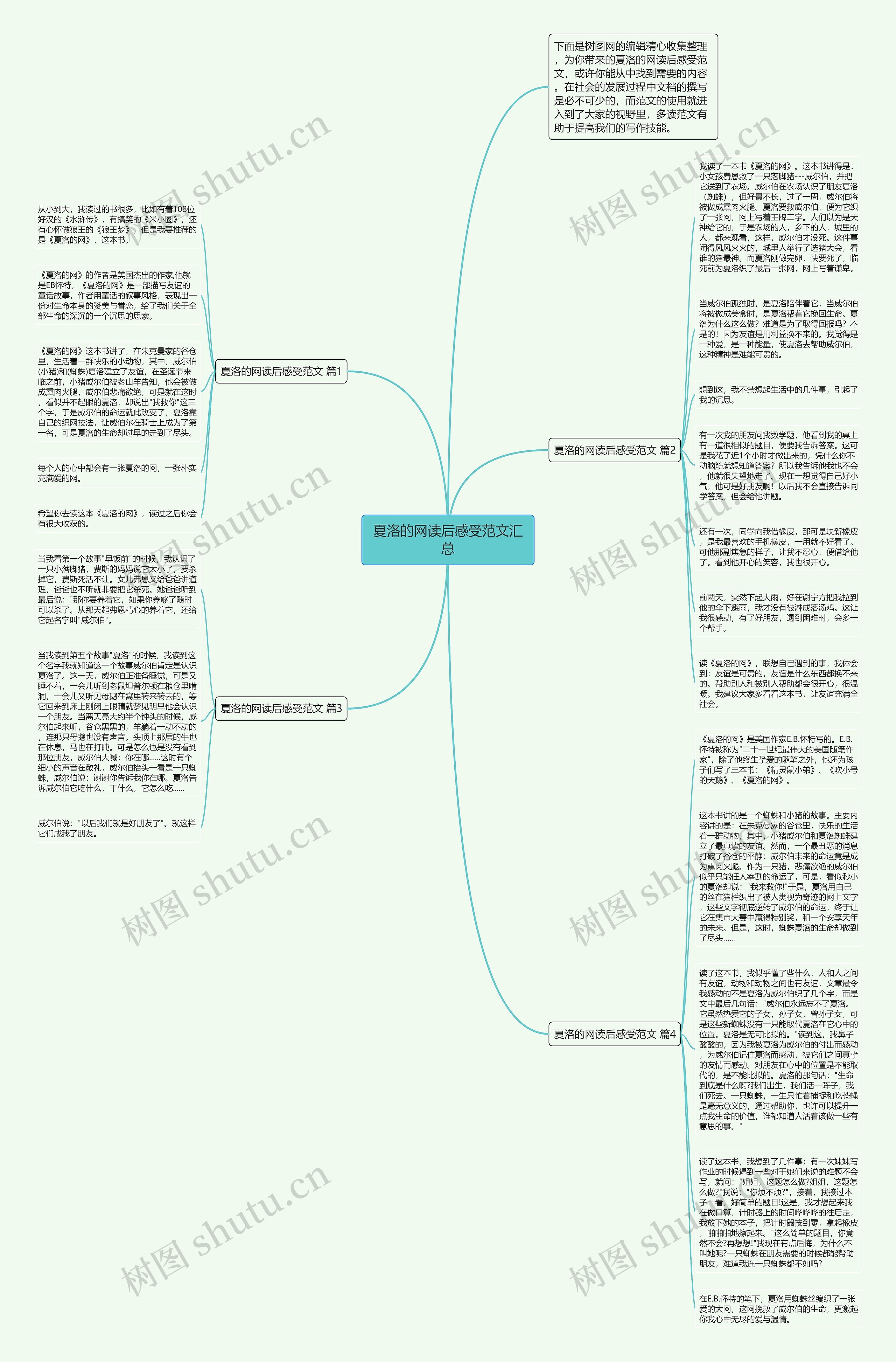 夏洛的网读后感受范文汇总思维导图