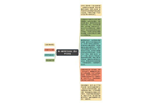 高一数学学习方法：四大学习方法