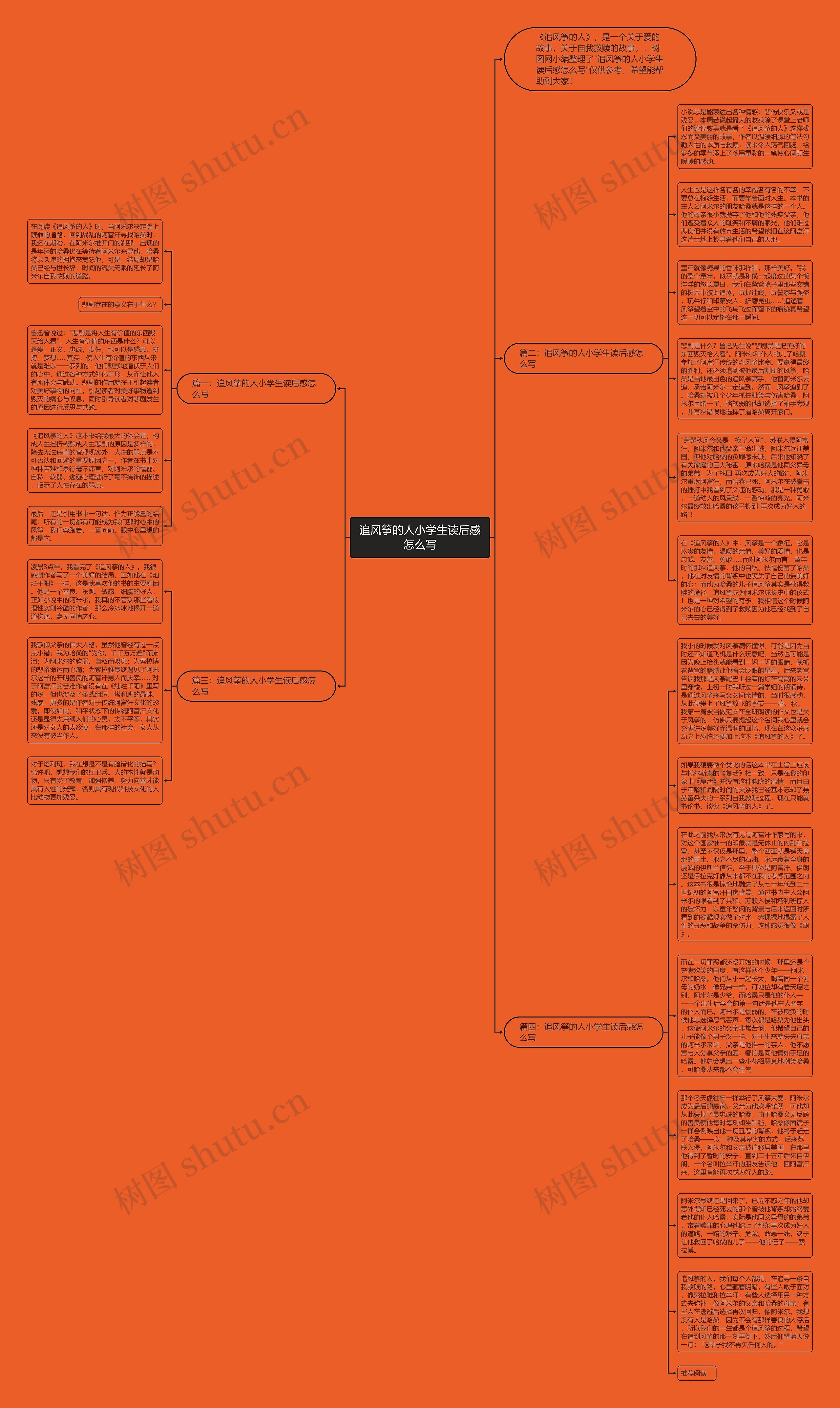 追风筝的人小学生读后感怎么写思维导图