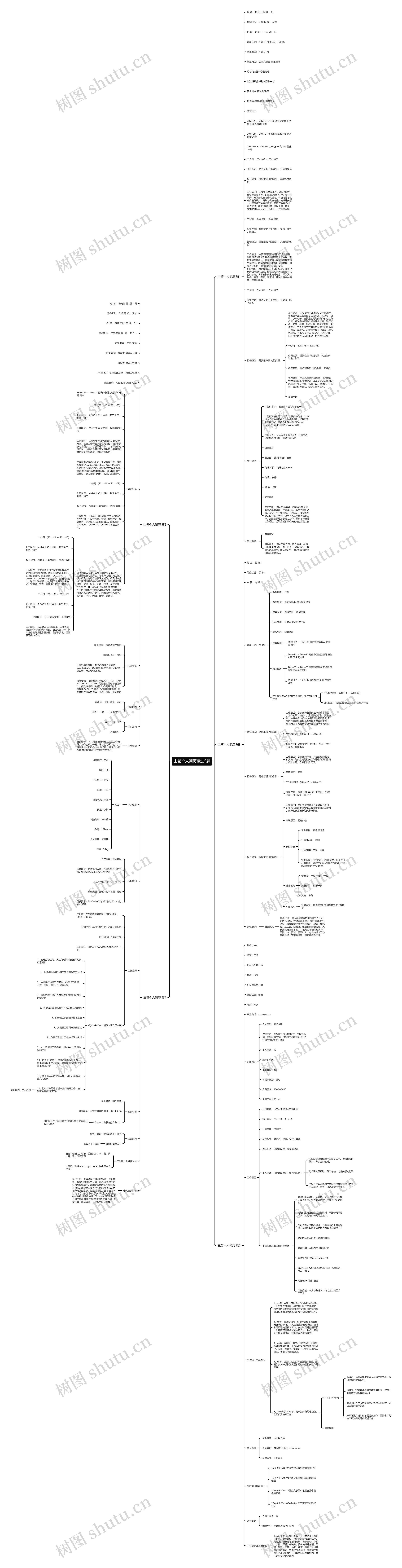 主管个人简历精选5篇思维导图