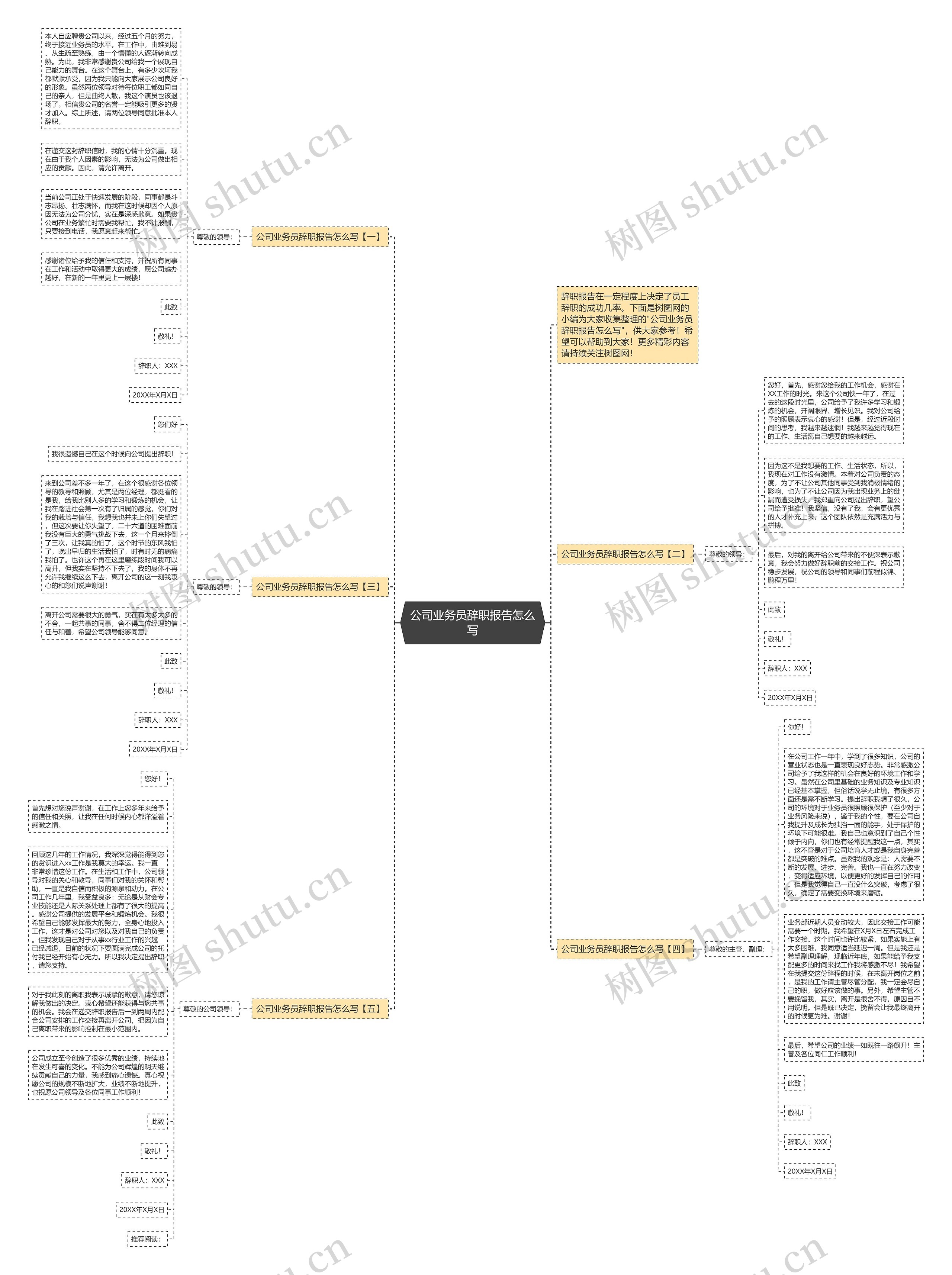 公司业务员辞职报告怎么写思维导图