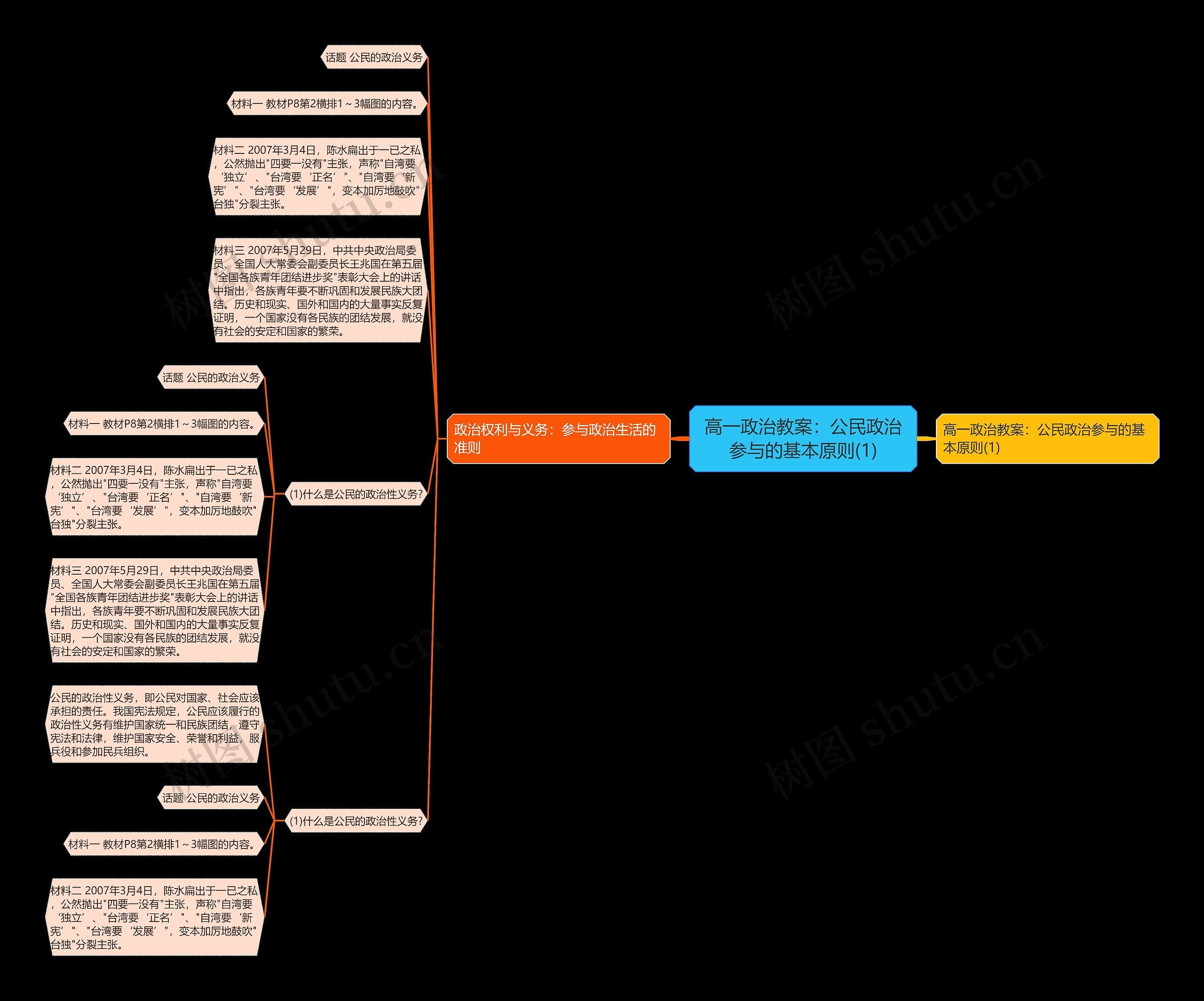 高一政治教案：公民政治参与的基本原则(1)思维导图