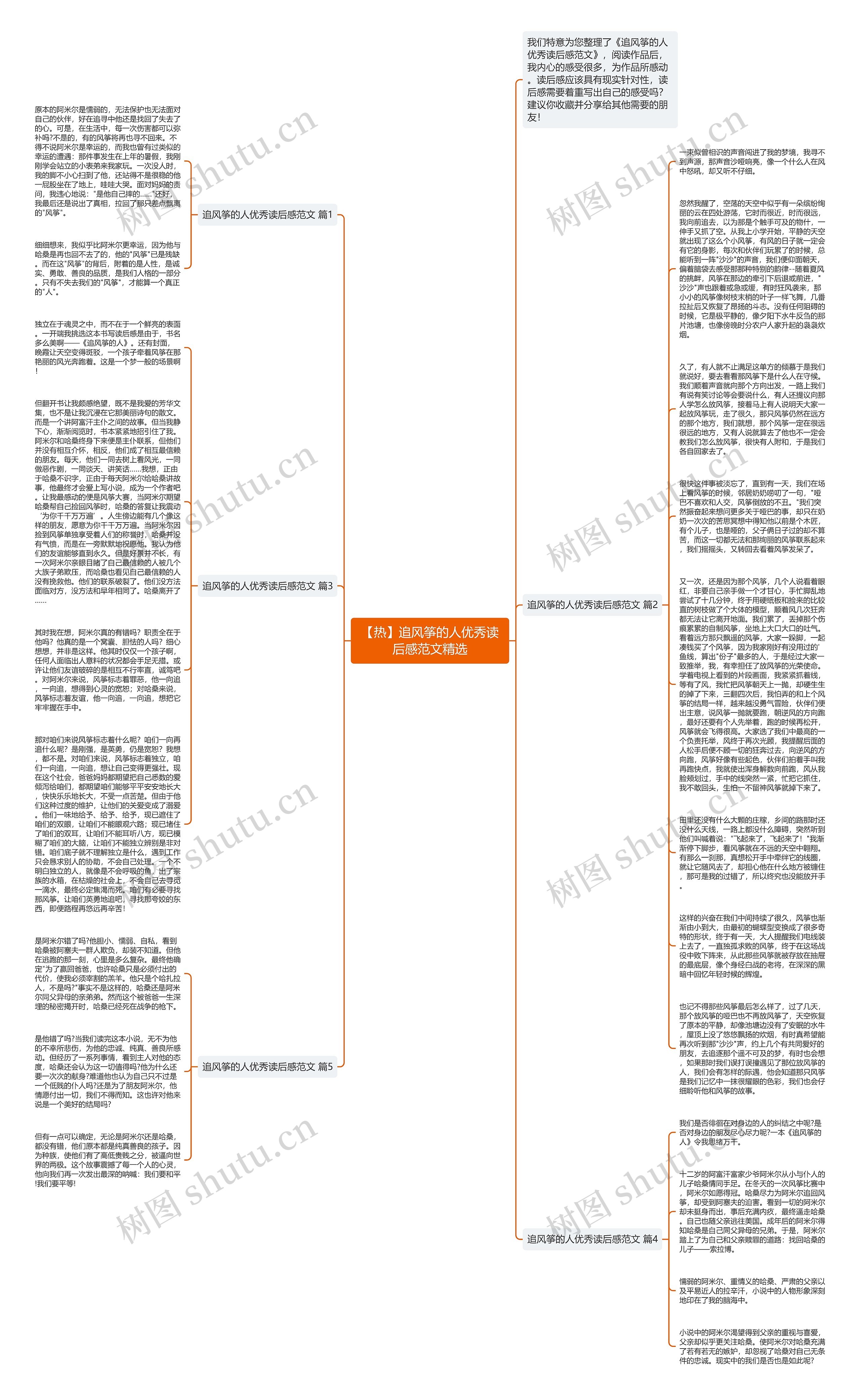 【热】追风筝的人优秀读后感范文精选思维导图
