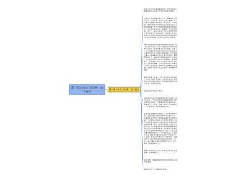 高一写人作文1200字：这个老头