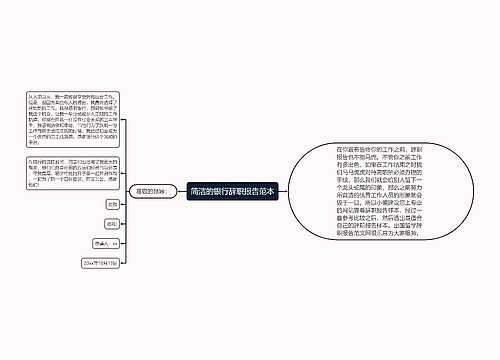 简洁的银行辞职报告范本