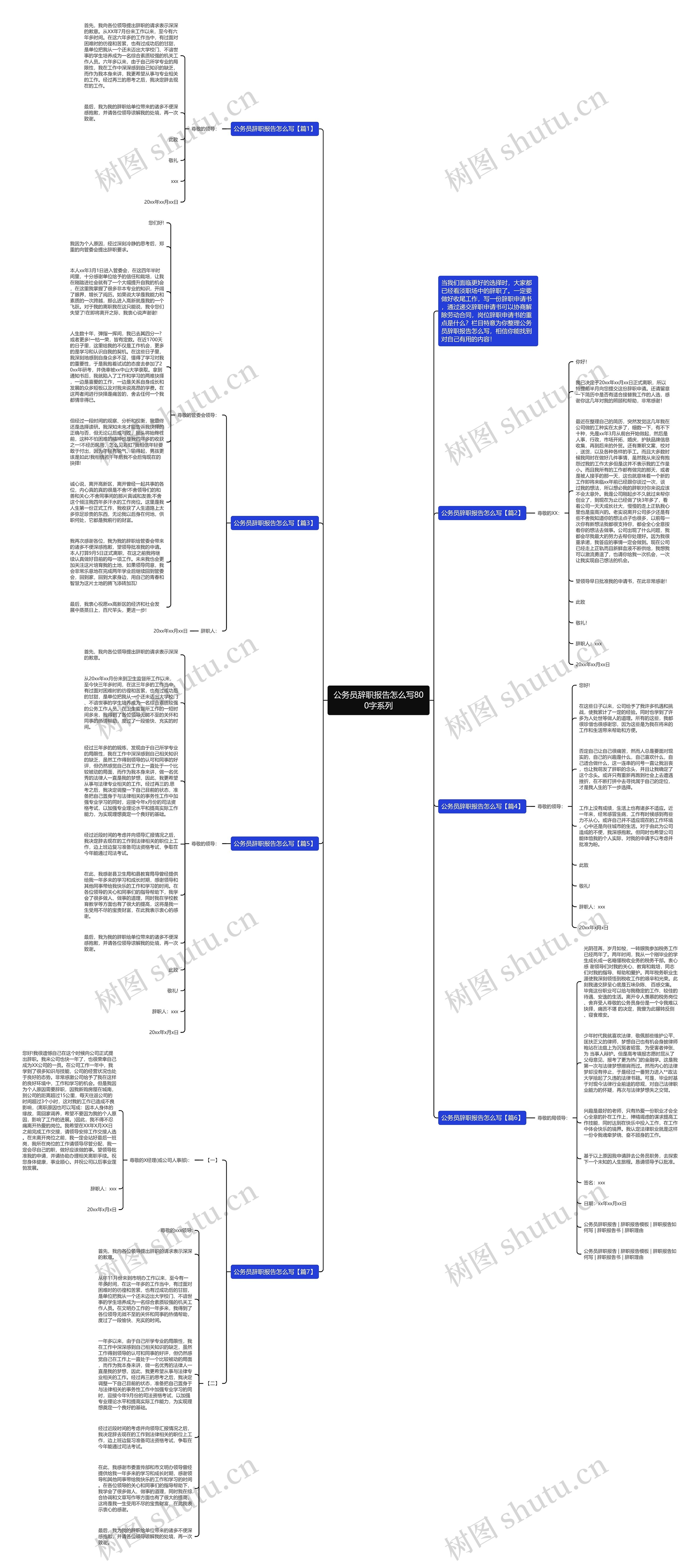 公务员辞职报告怎么写800字系列思维导图