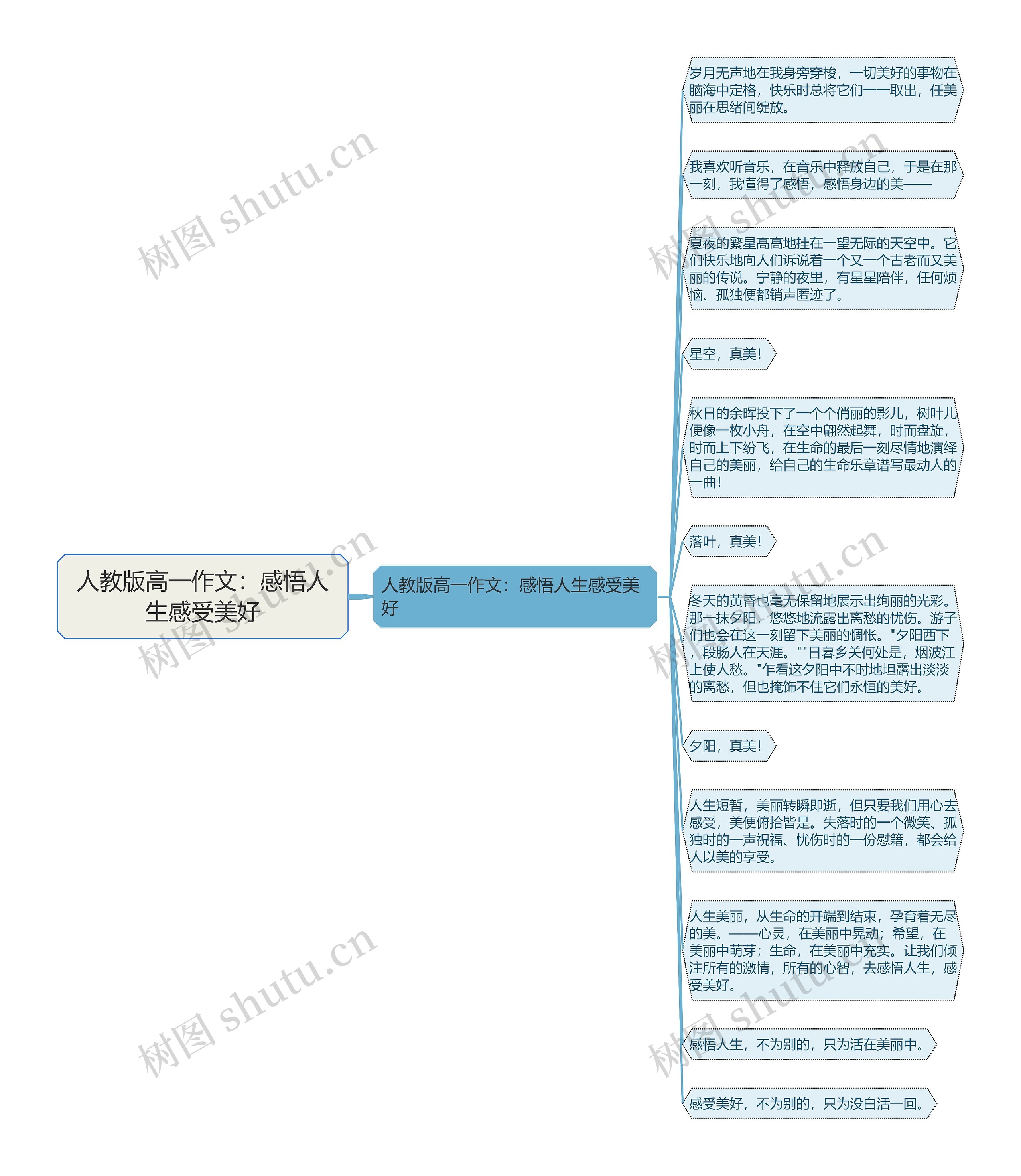 人教版高一作文：感悟人生感受美好