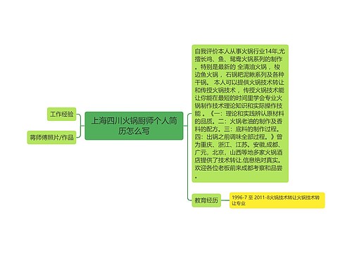 上海四川火锅厨师个人简历怎么写