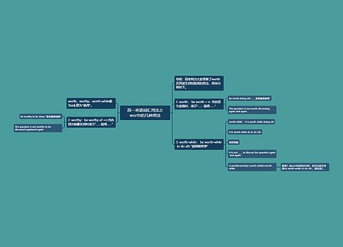 高一英语词汇用法之worth的几种用法