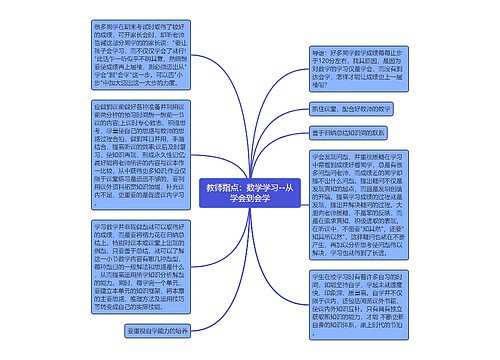 教师指点：数学学习--从学会到会学