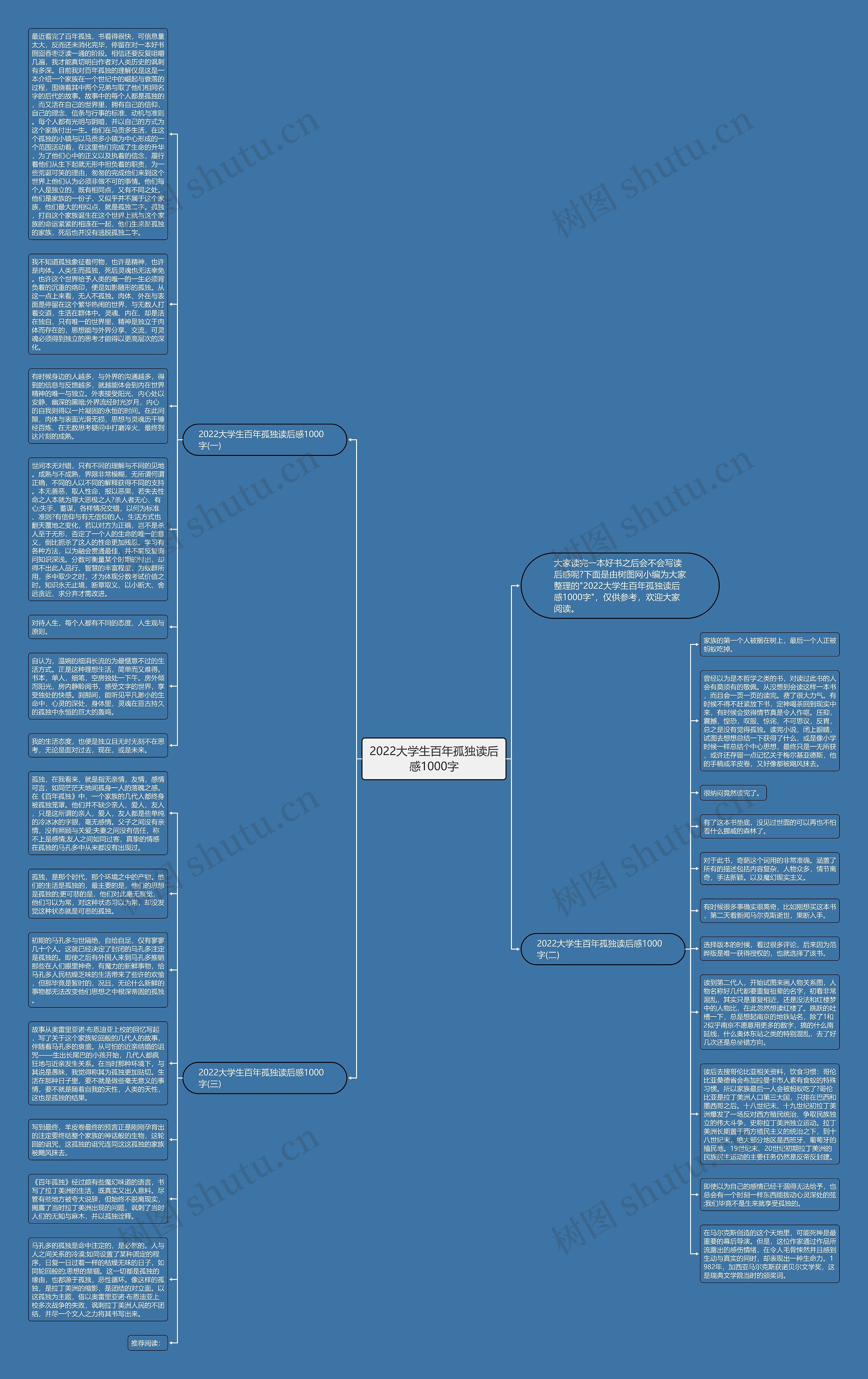 2022大学生百年孤独读后感1000字思维导图