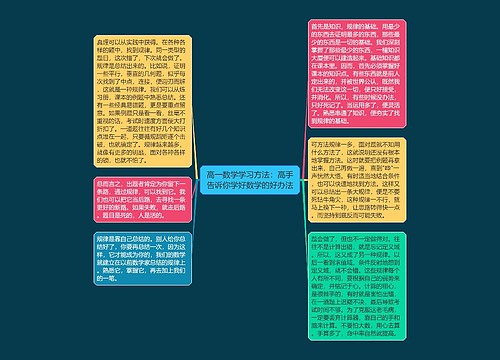 高一数学学习方法：高手告诉你学好数学的好办法思维导图