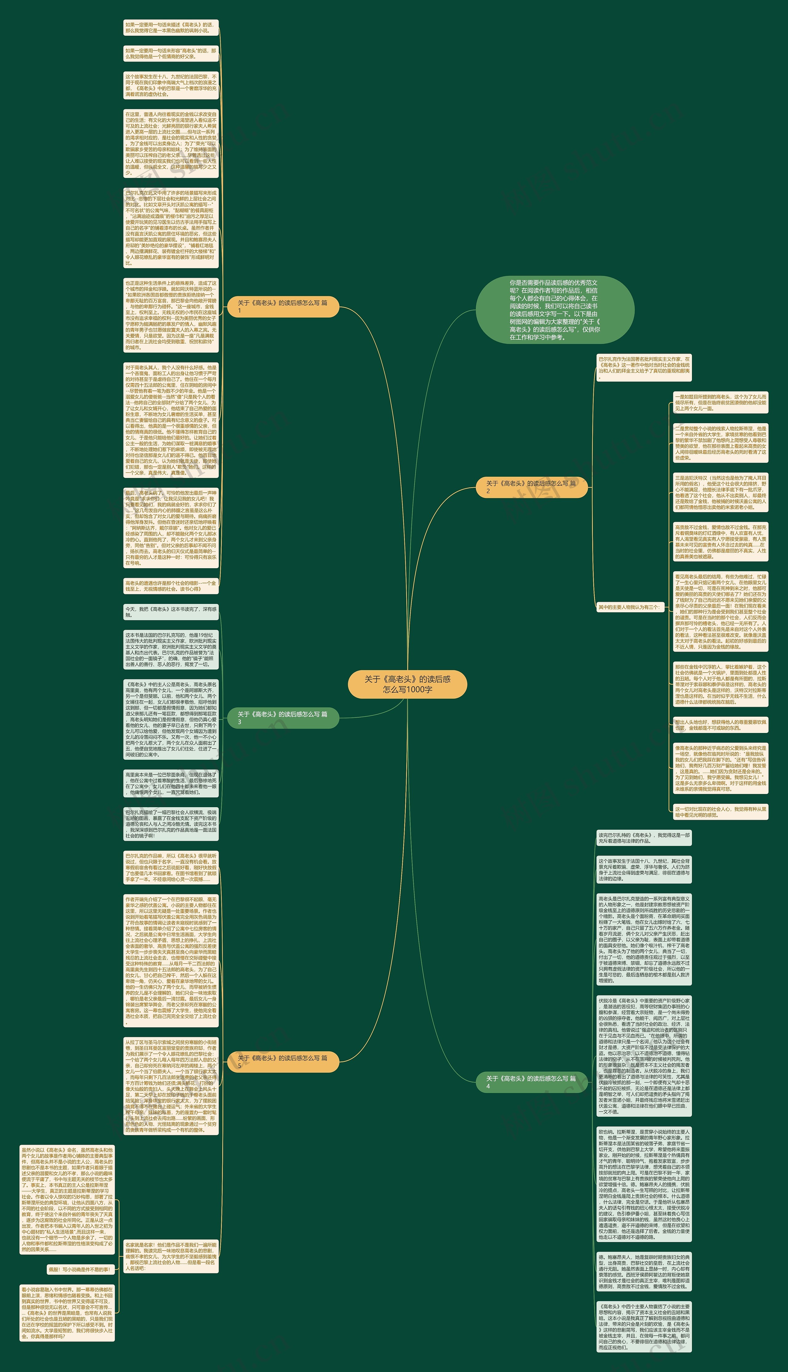 关于《高老头》的读后感怎么写1000字思维导图