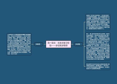 高一语文：文言文复习经验——多动笔多联想