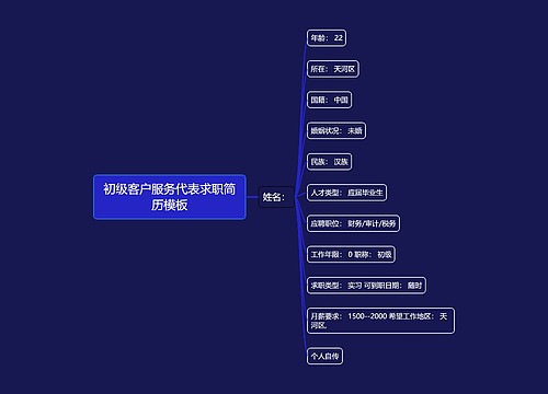 初级客户服务代表求职简历模板