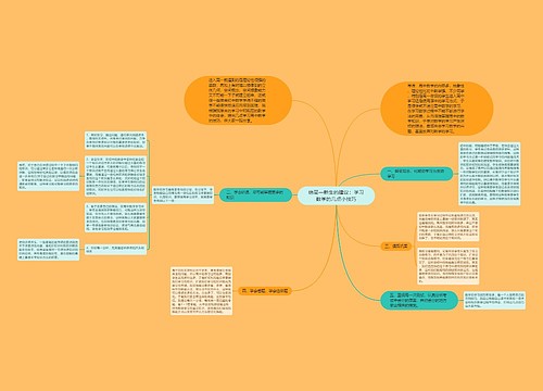 给高一新生的建议：学习数学的几点小技巧思维导图