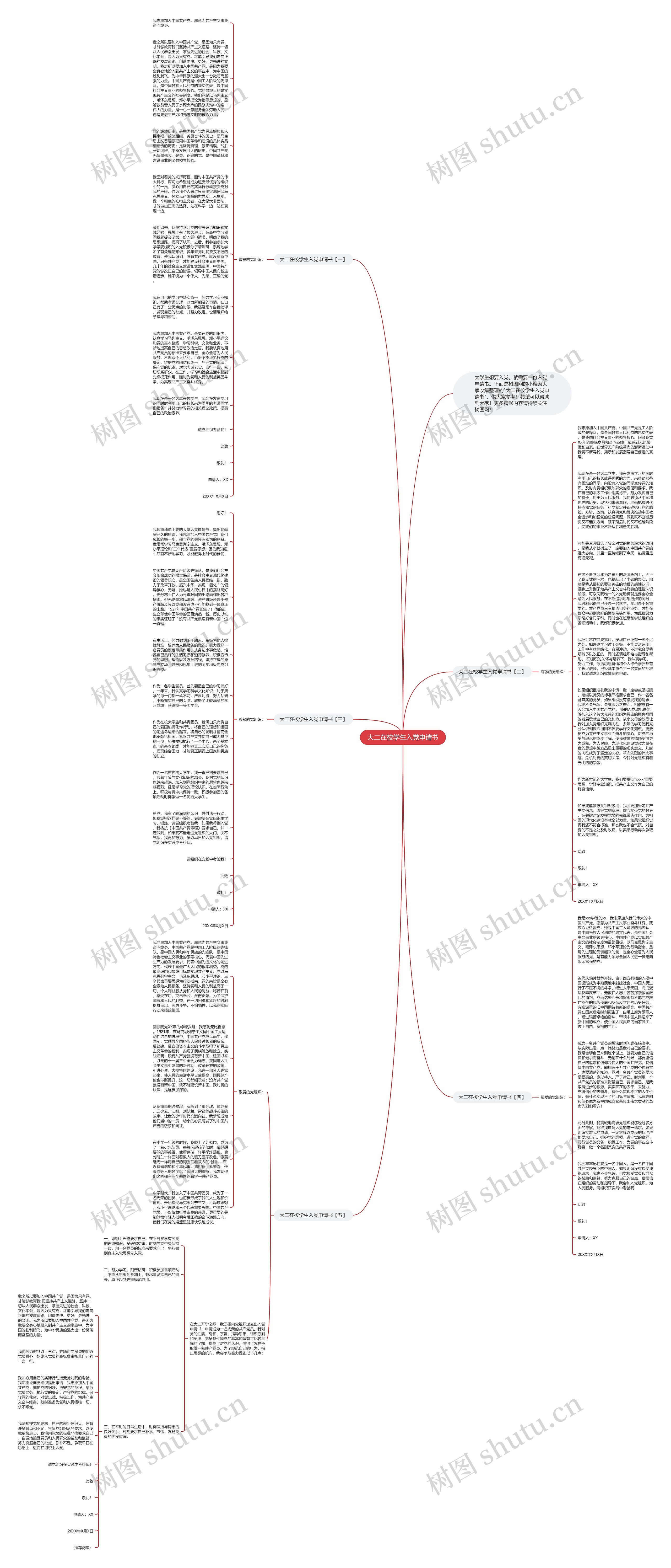 大二在校学生入党申请书思维导图