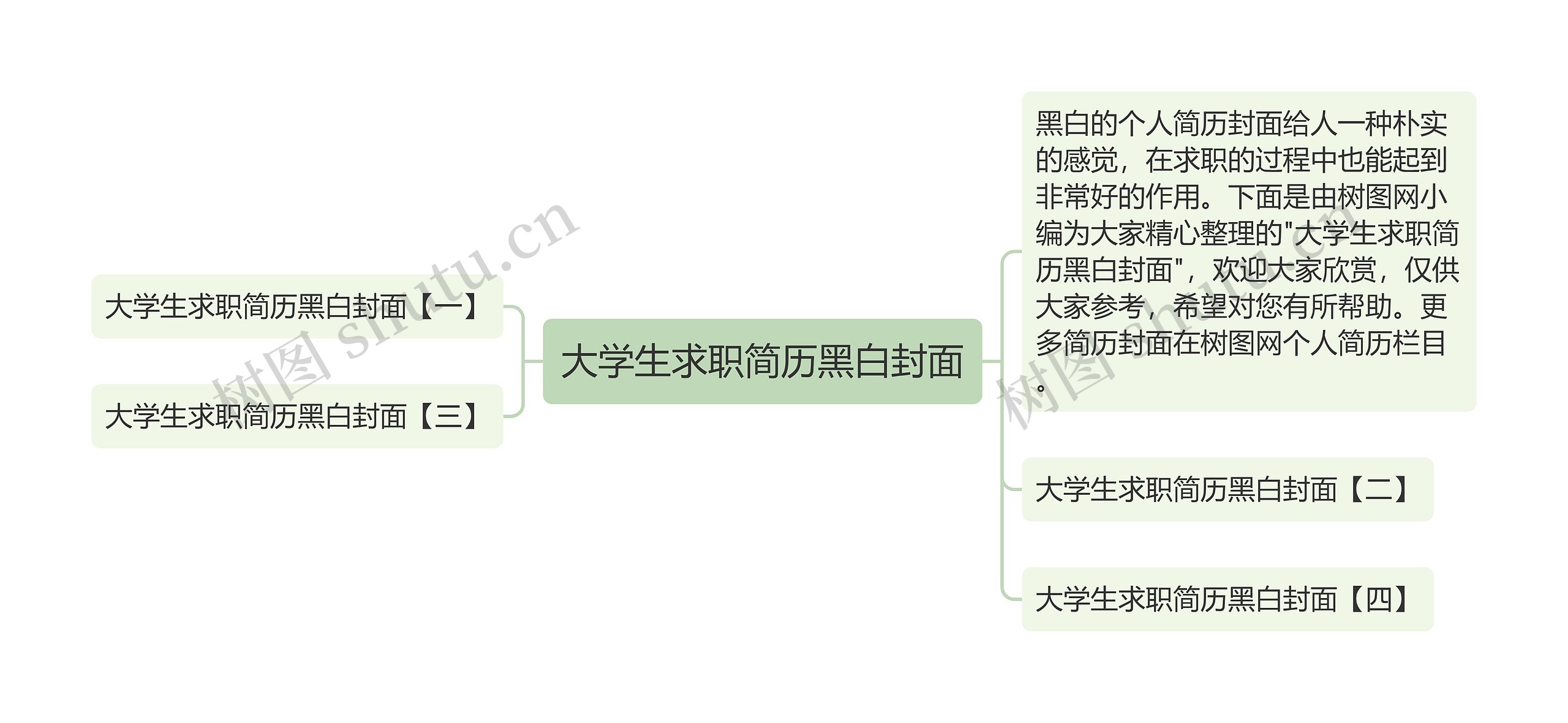 大学生求职简历黑白封面